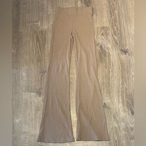 Tan flare ribbed pants